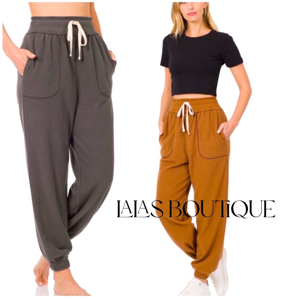 ~Zenana Brushed Towel Joggers~